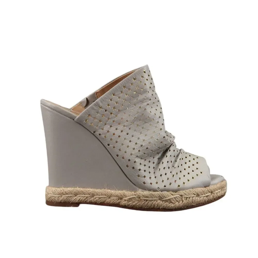 Joes Jeans Shoes Womens 7.5 Sandal Wedge Slip On Slouchy Karlton Leather Fashion